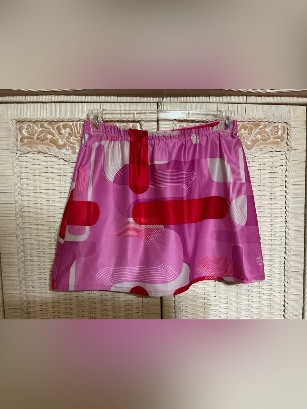 Nike Pink and Red Abstract Mini Skirt
